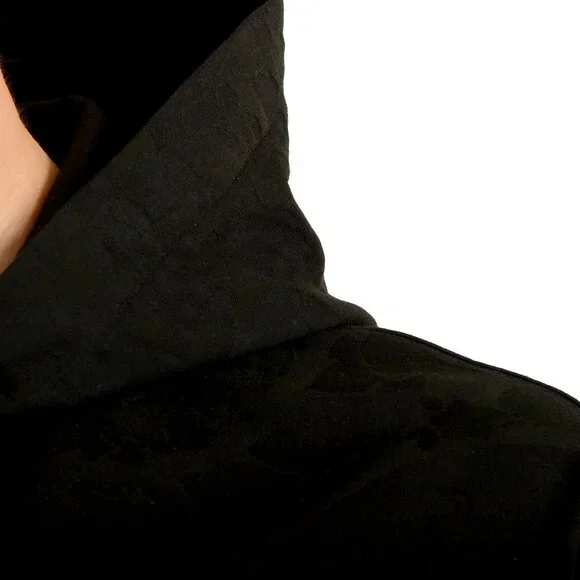 Versace Men's Black Hooded Full Zip Barocco Jacquard Light Jacket US M IT 50